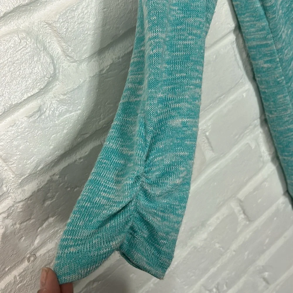 Wish & Whim Lightweight Knit Hoodie Pullover Teal XL Beach Cover Up